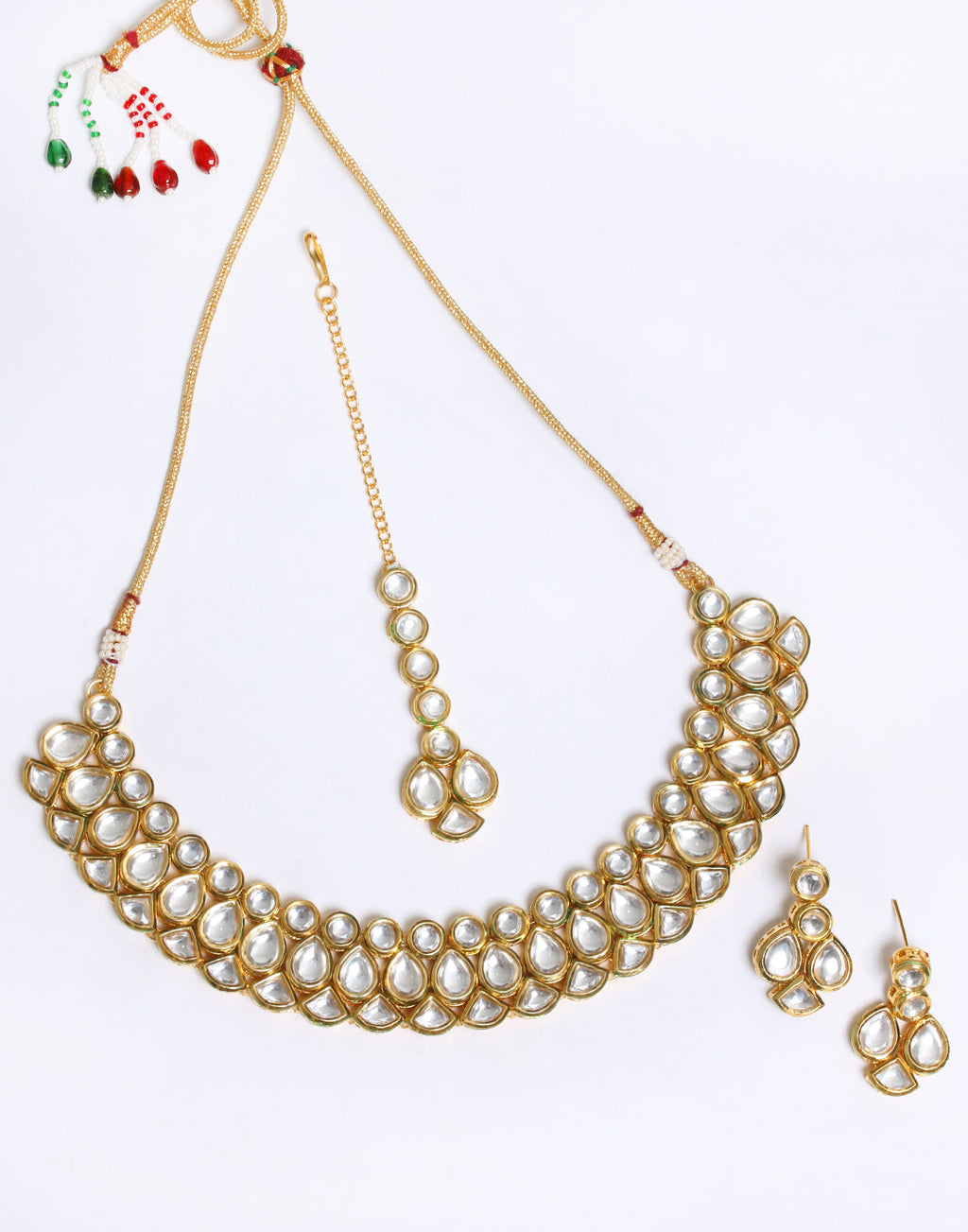 Kundan Set with Earrings and Maang Tikka