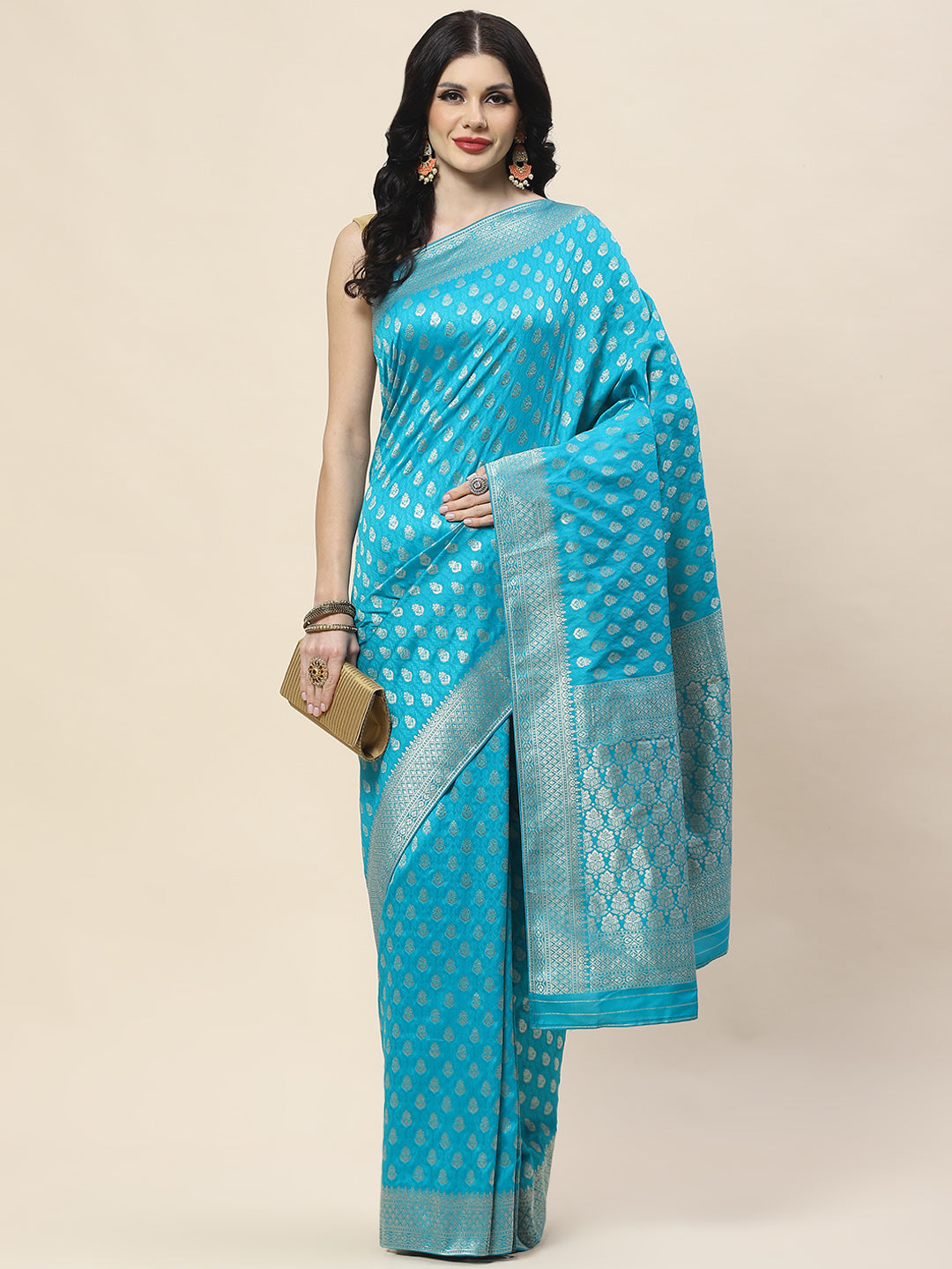 Zari Booti Woven Art Silk Banarsi Saree