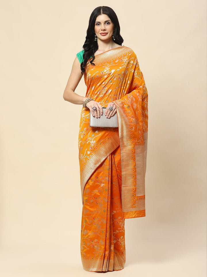 Zari Jaal Woven Art Silk Banarsi Saree