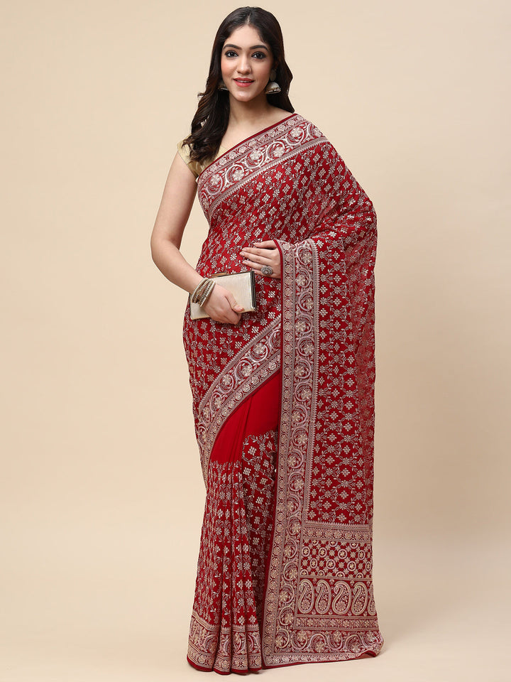 Resham Jaal Embroidered Georgette Saree