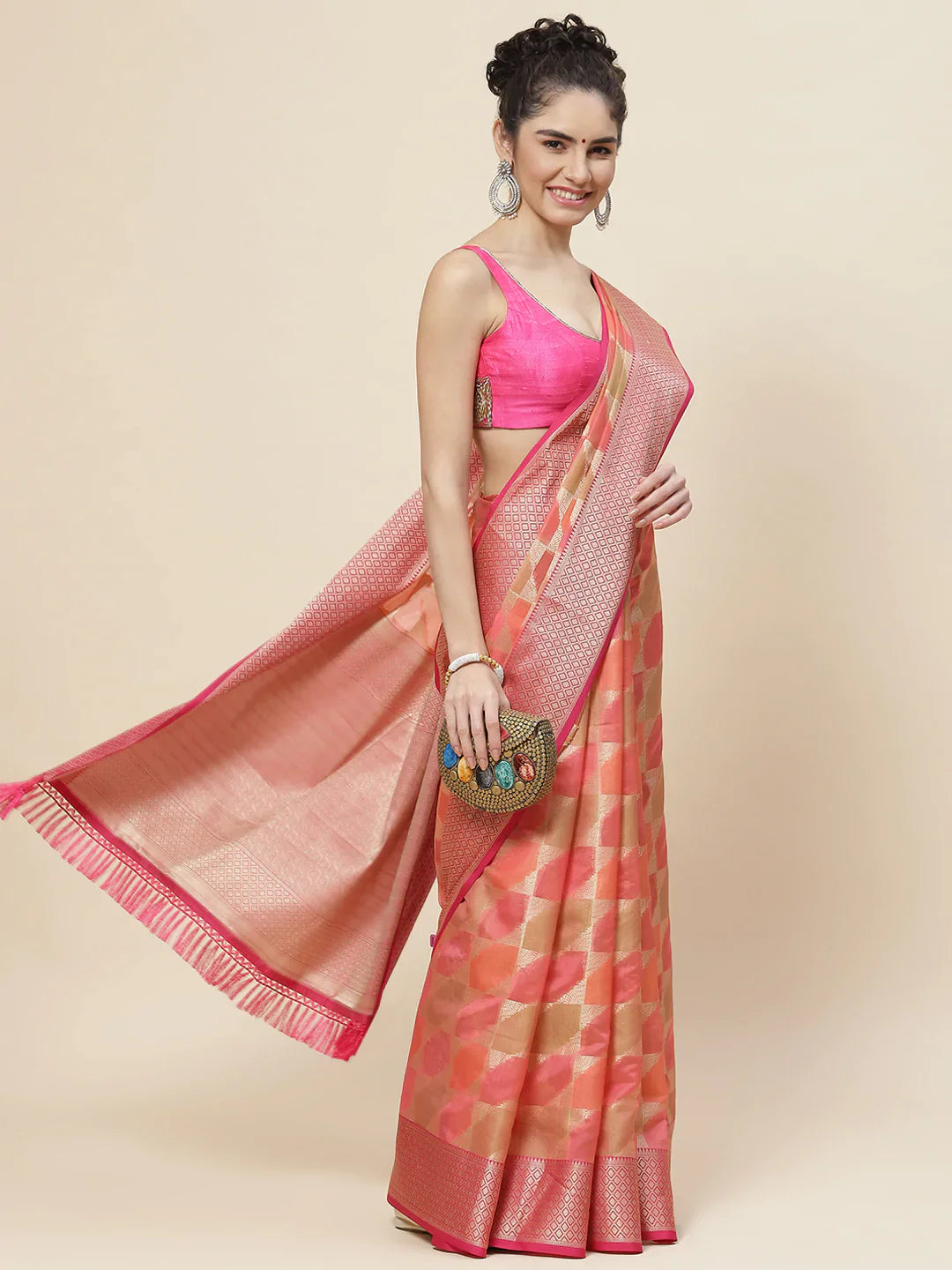 Zari Jaal Cotton Woven Saree