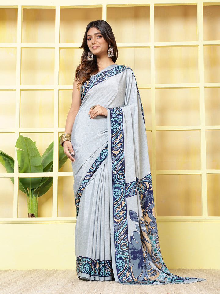Digital Printed Crepe Saree