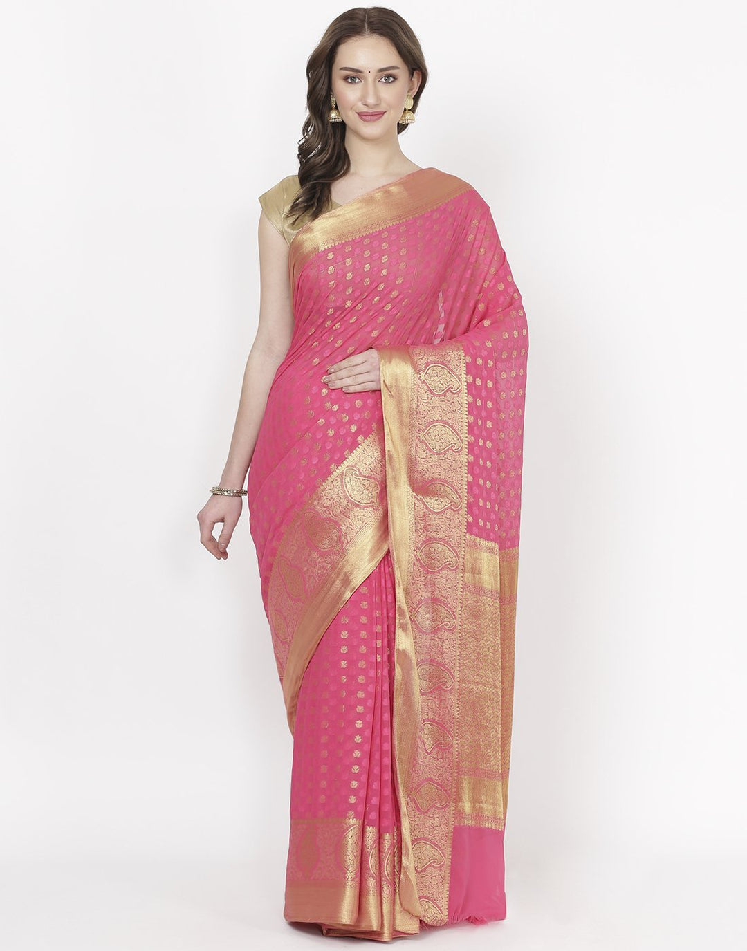 Red Art Chiffon Saree