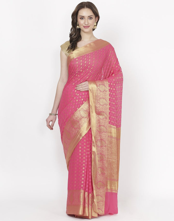 Red Art Chiffon Saree