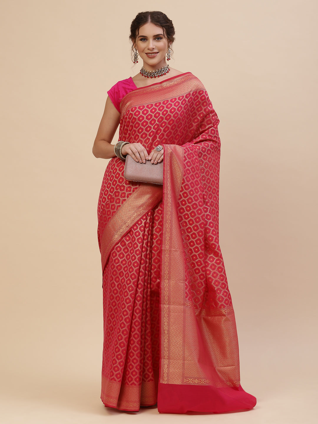 Zari Jaal Cotton Woven Saree