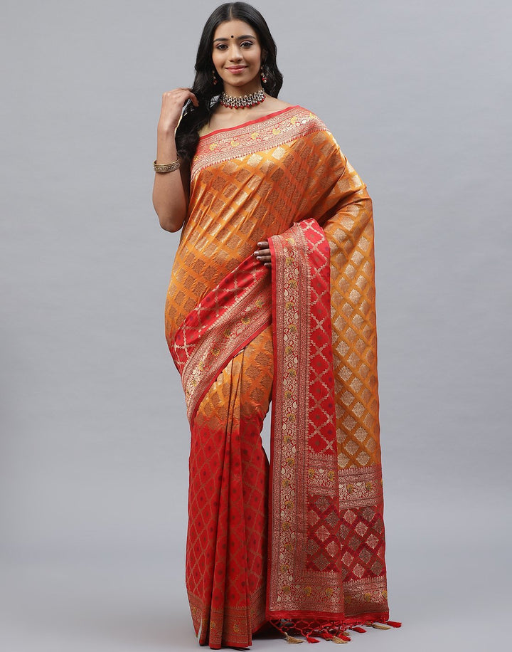 Banarasi Woven Silk Saree  With Embroidery