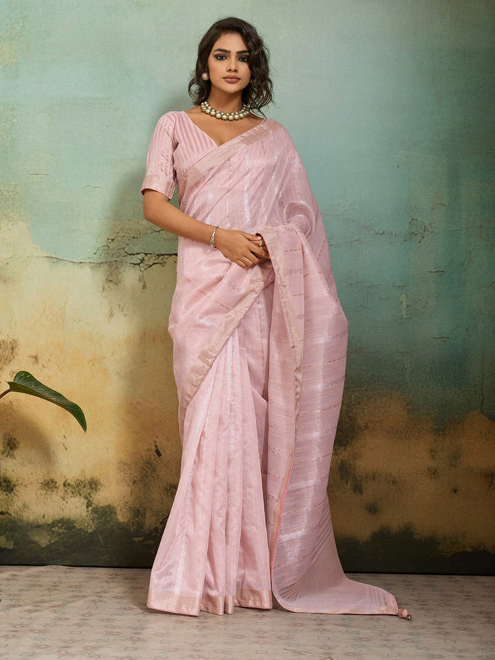 Woven Design Tissue Linen Saree