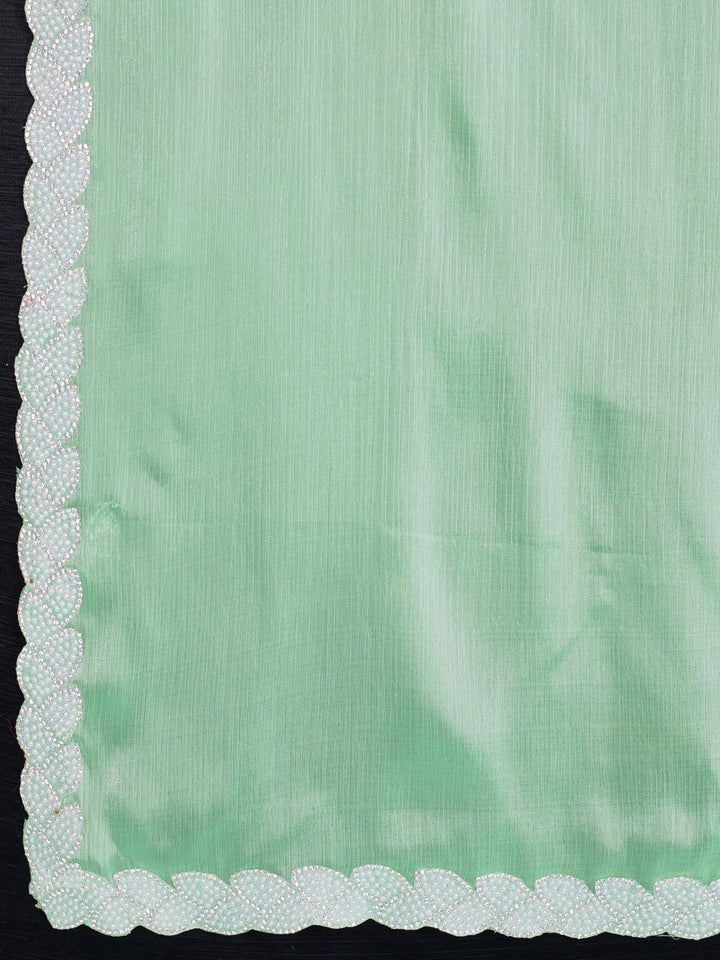 Embroidered Chinon Saree