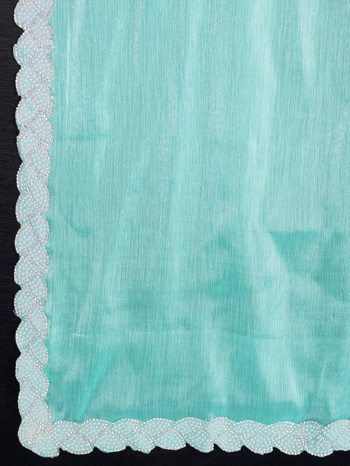 Embroidered Chinon Saree