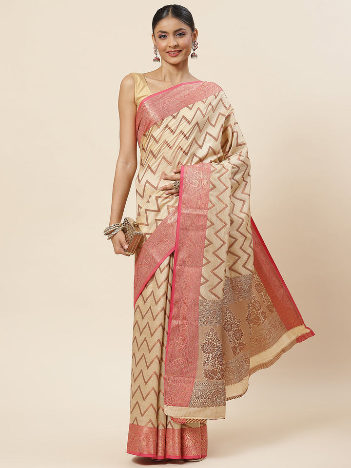 Zari Jaal Woven Handloom Saree