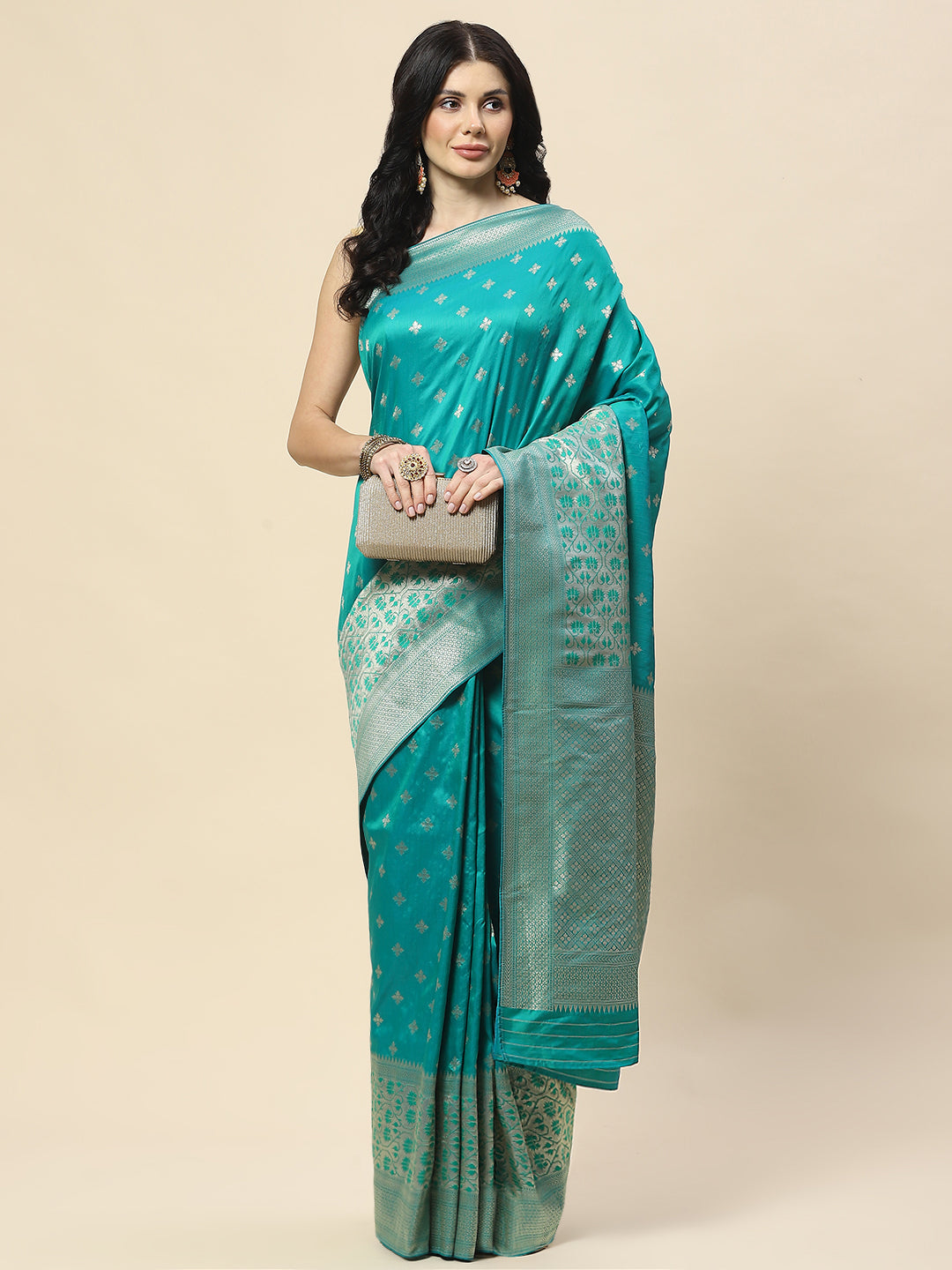 Zari Booti Woven Art Silk Banarsi Saree