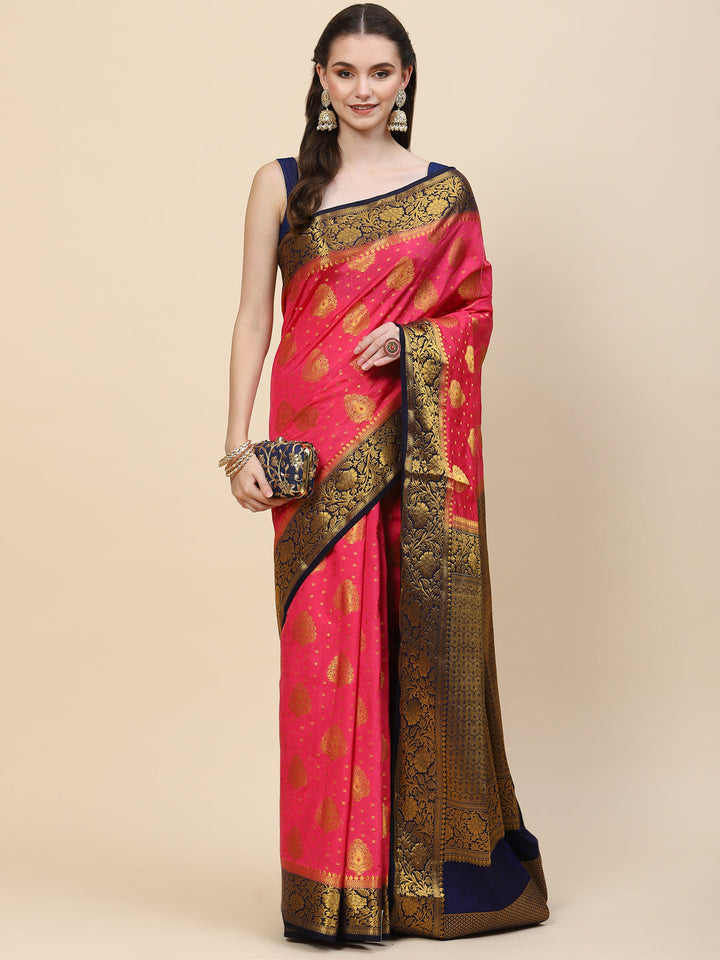 Zari Border Booti Handloom Woven Saree