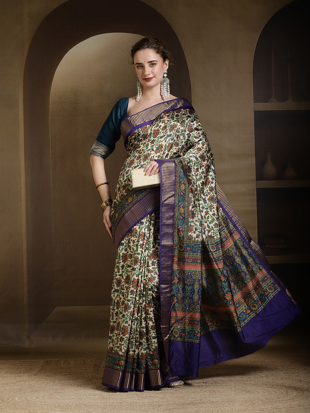 Digital Printed Art Silk Saree