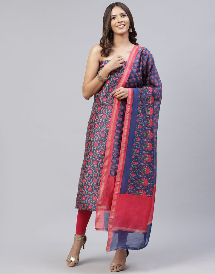 Printed Chanderi Suit Piece