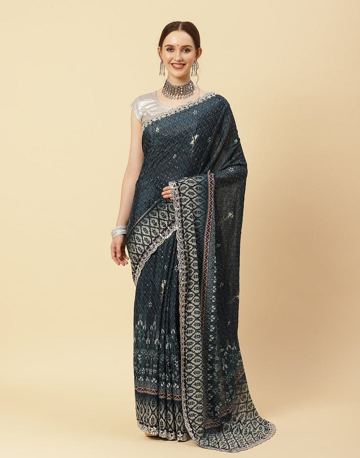 Printed Crepe Saree