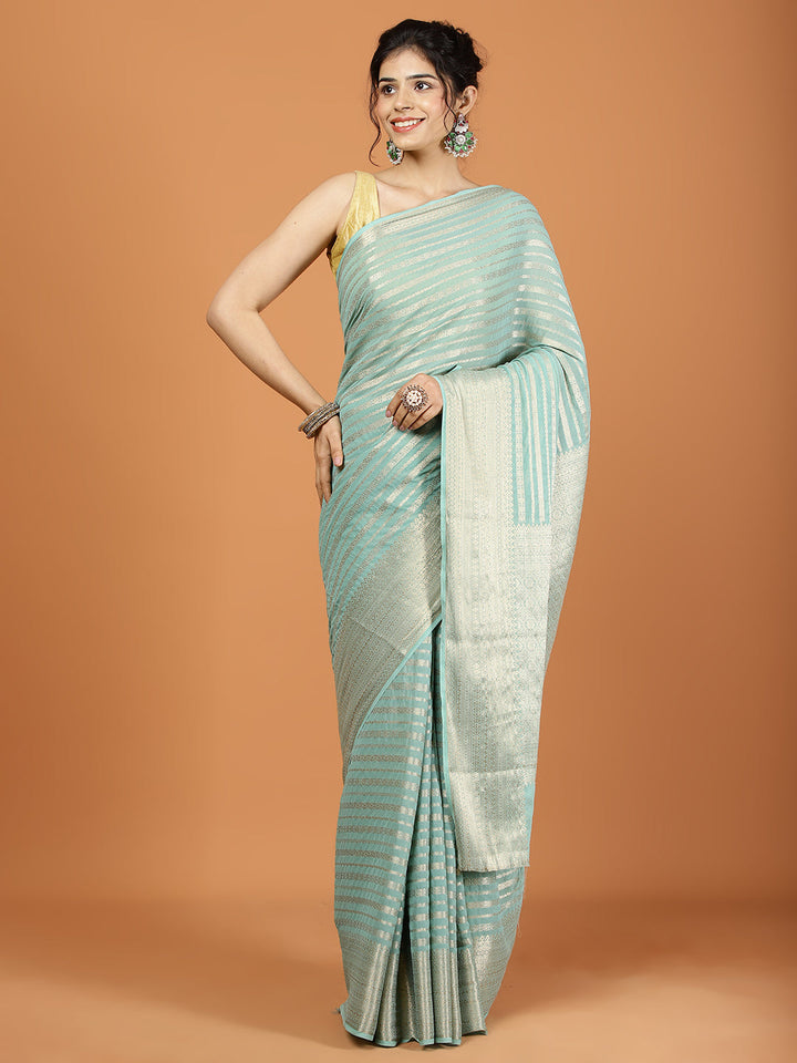 Zari Border Woven Georgette Saree