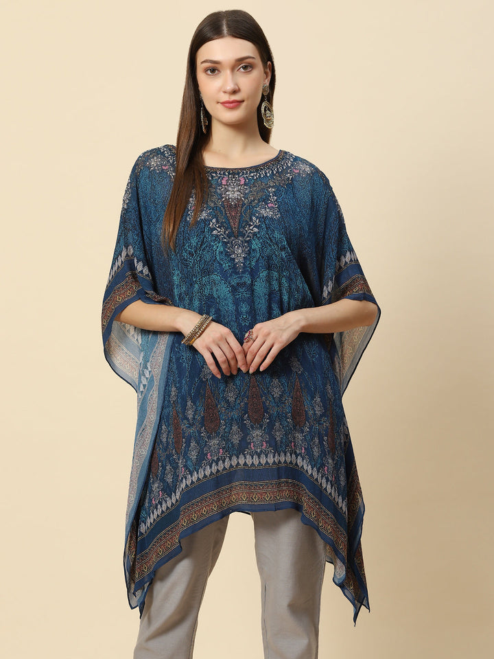 Digital Printed Georgette Kaftan Kurta