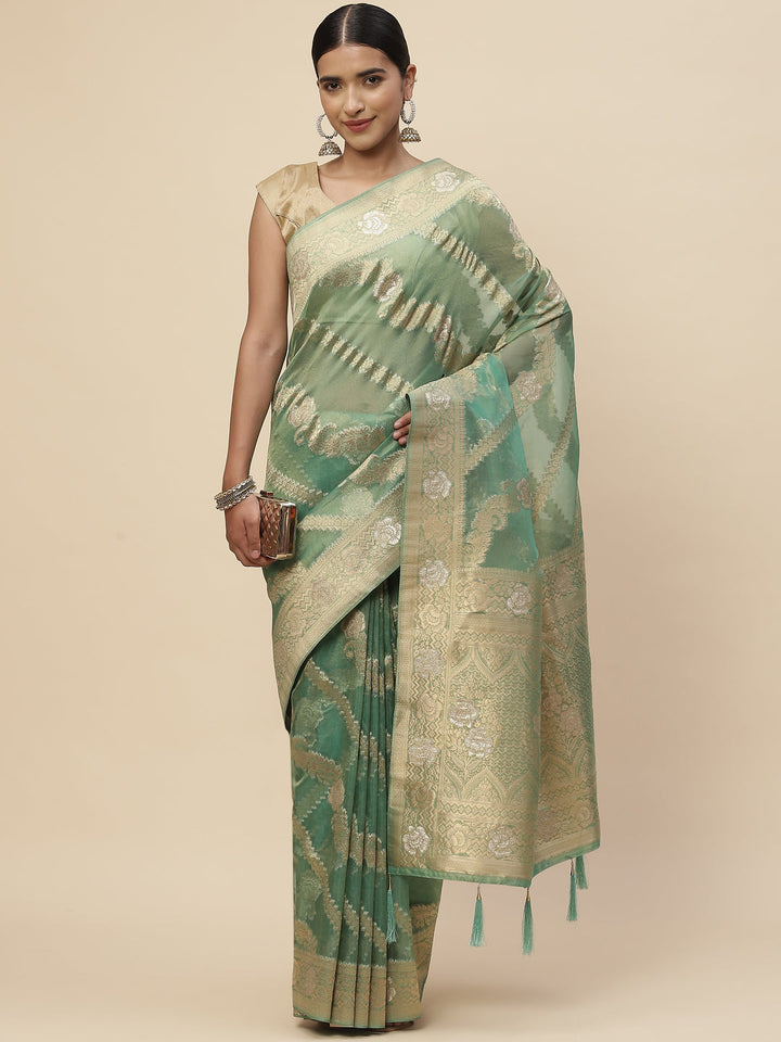 Zari Jaal Cotton Woven Saree