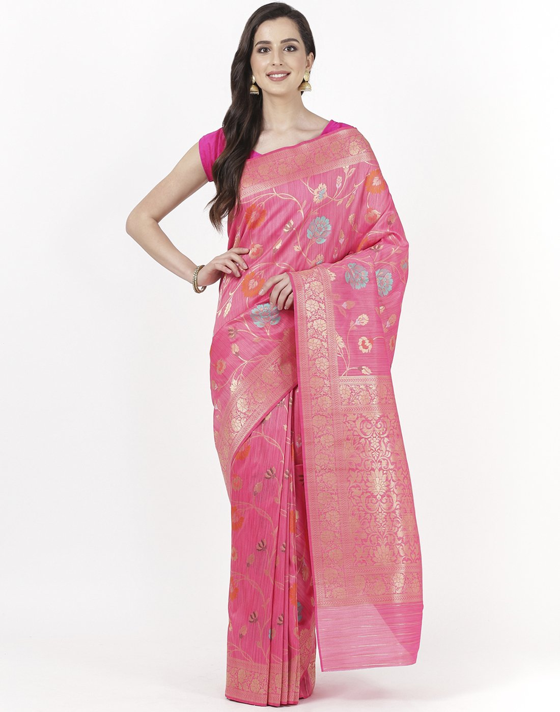 Pink Banarasi Art Handloom Saree