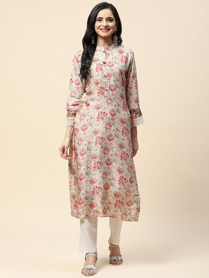 Floral Printed Cotton Kurta