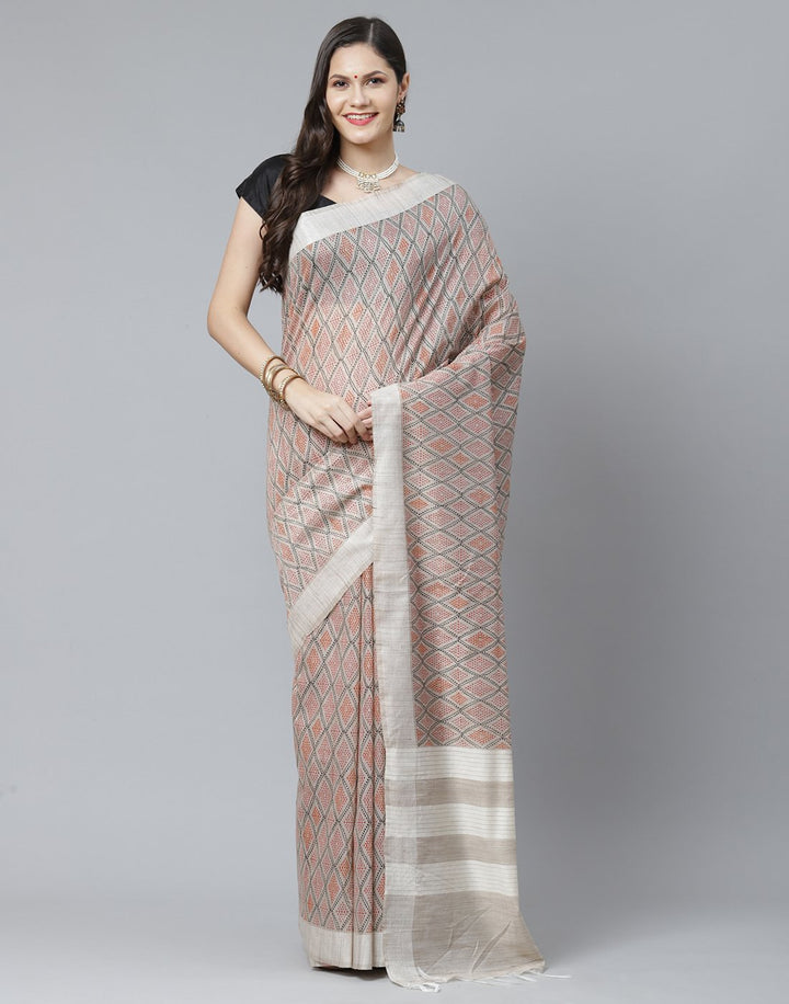 Abstract Print Cotton Saree