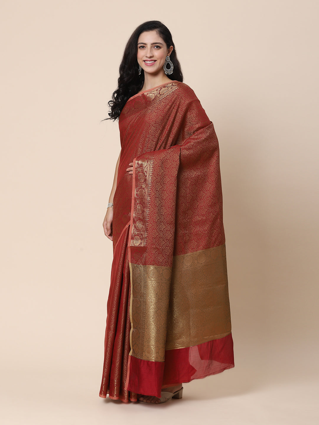 Resham Zari Border Cotton Woven Saree