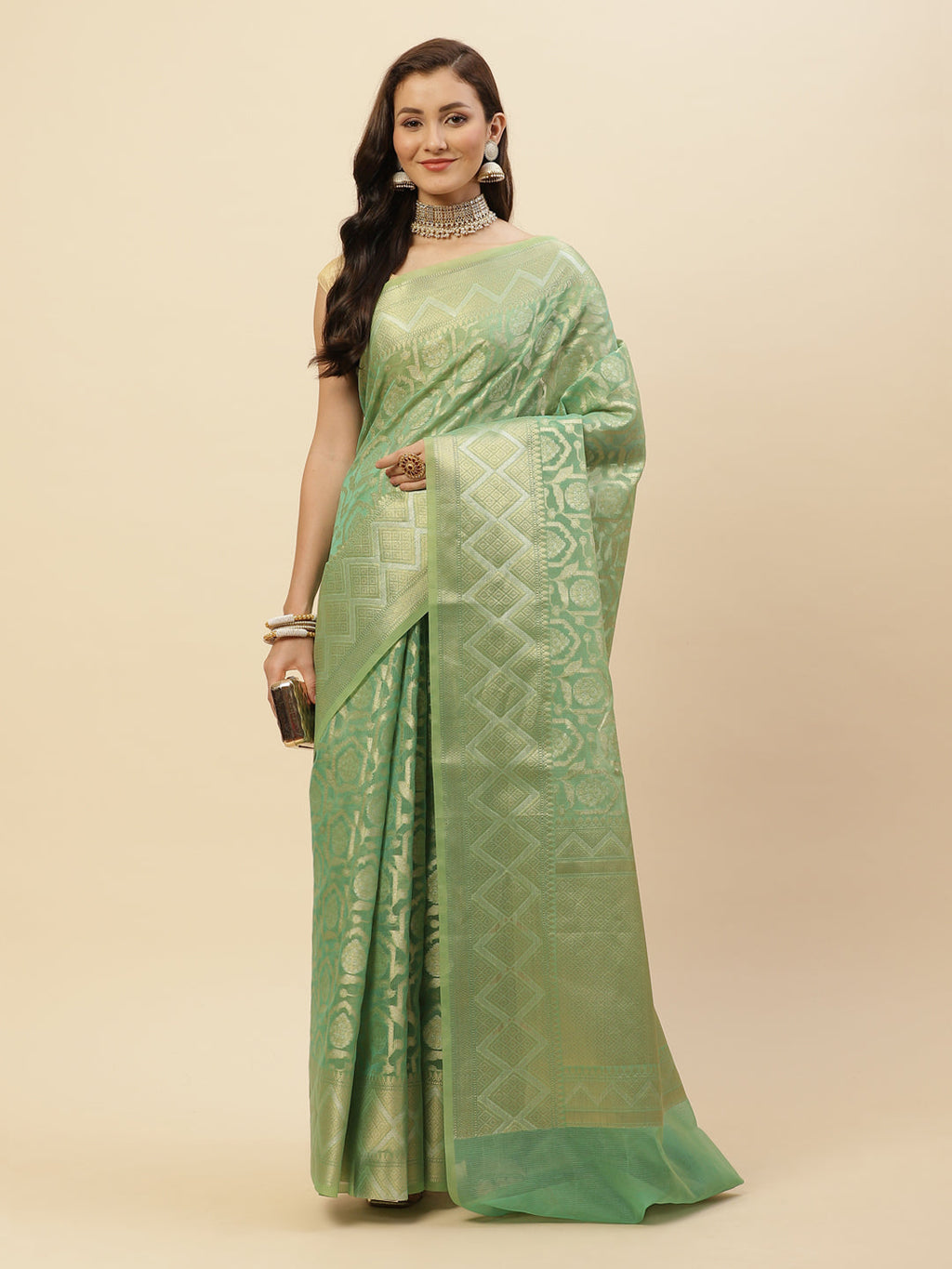 Zari Jaal Cotton Woven Saree