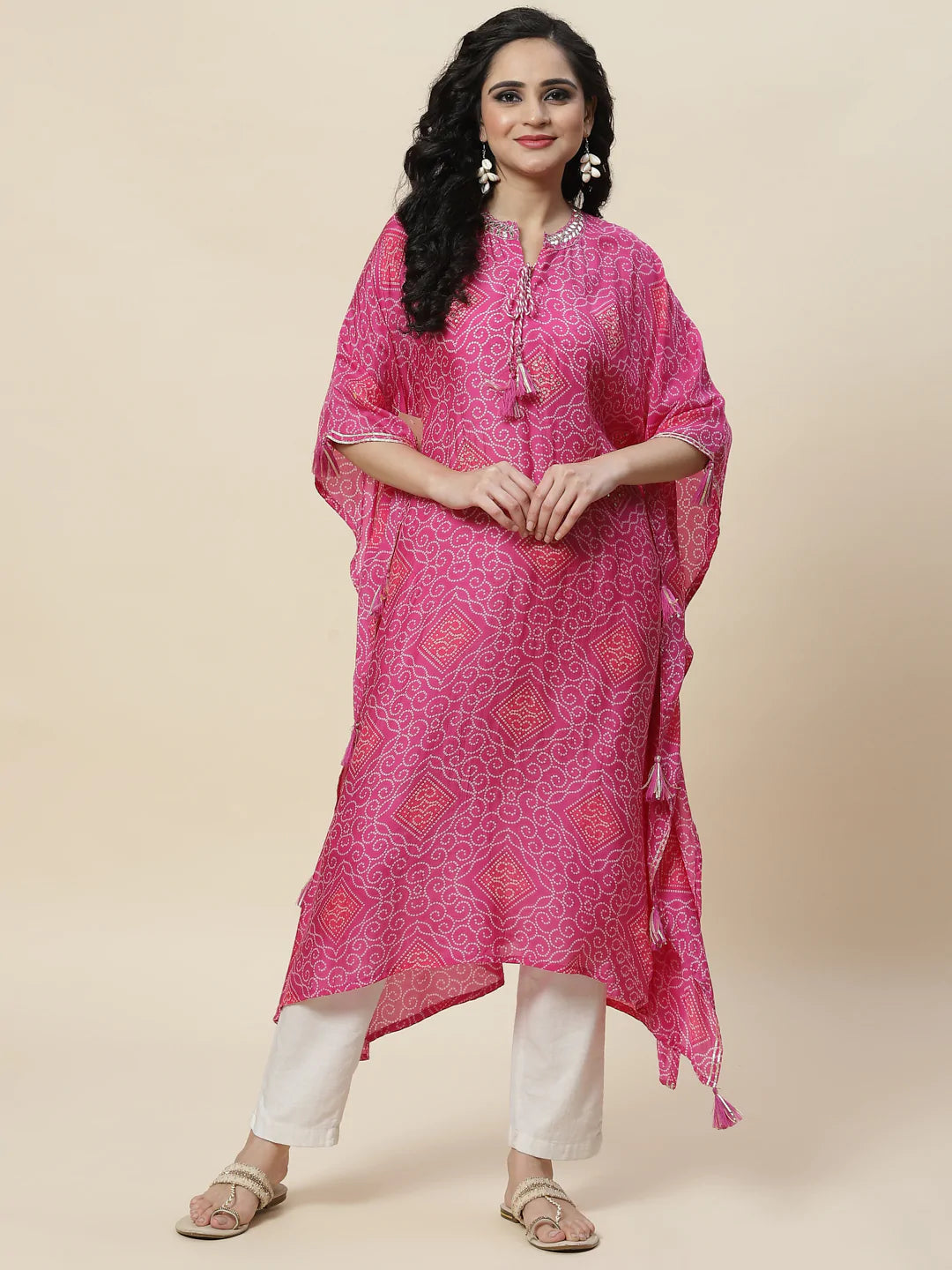Printed Muslin Kaftan Kurta
