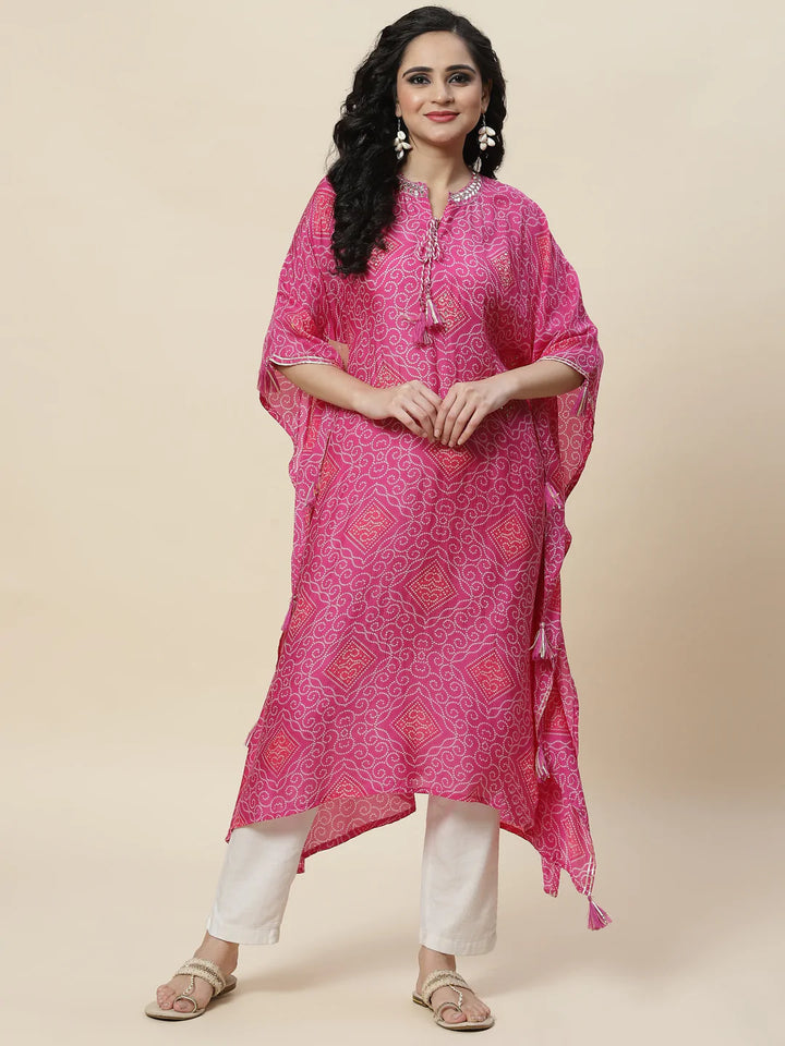 Printed Muslin Kaftan Kurta