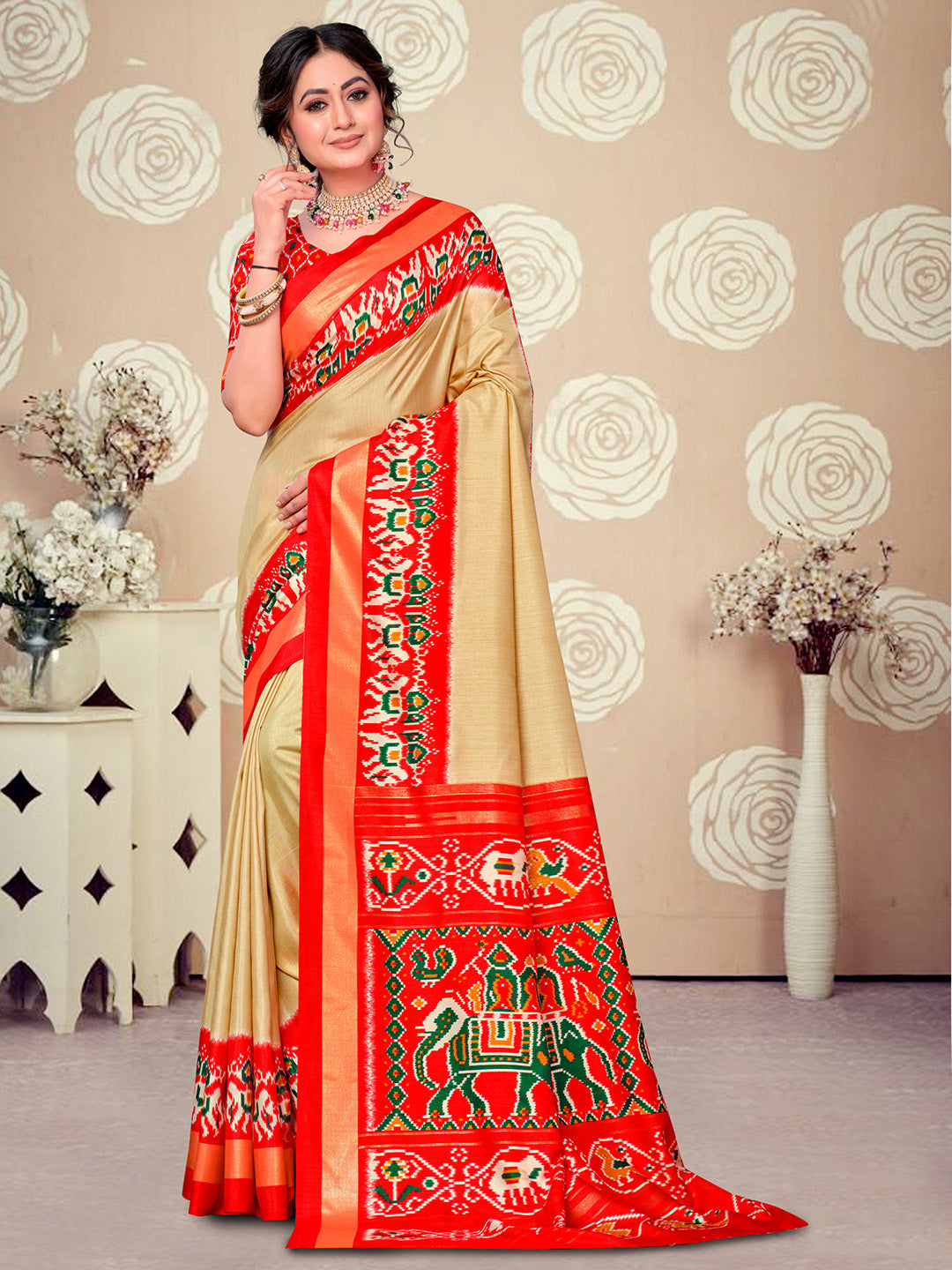Printed Art Silk Saree