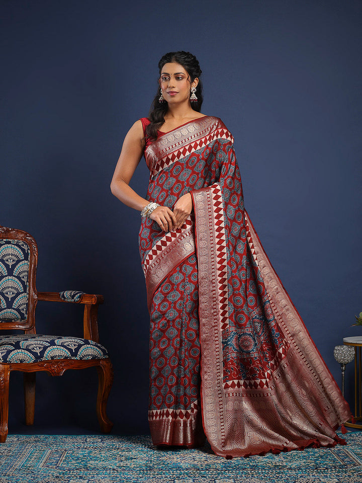 Digital Printed Art Silk Saree