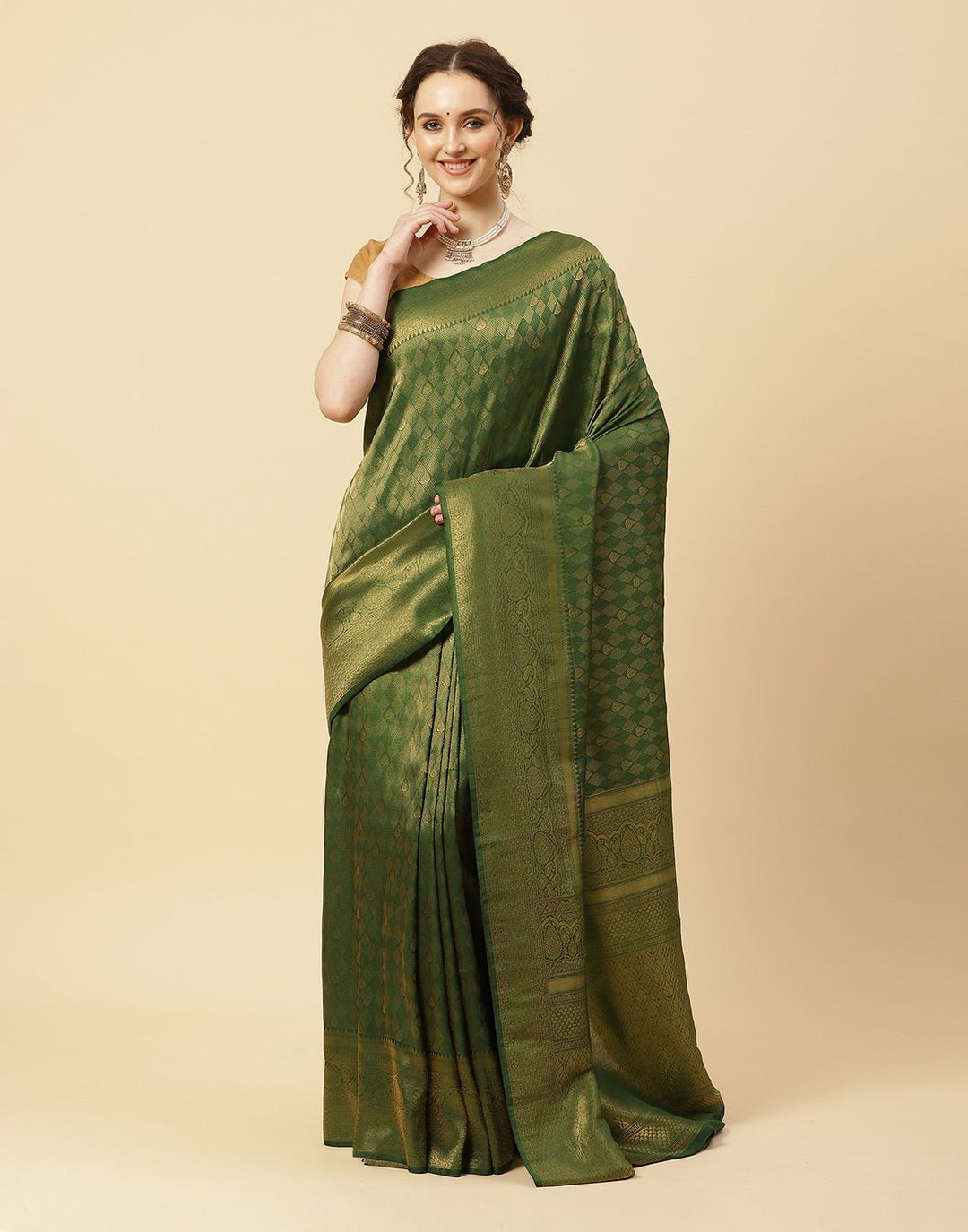 Woven Art Handloom Brocade Zari Jaal Saree