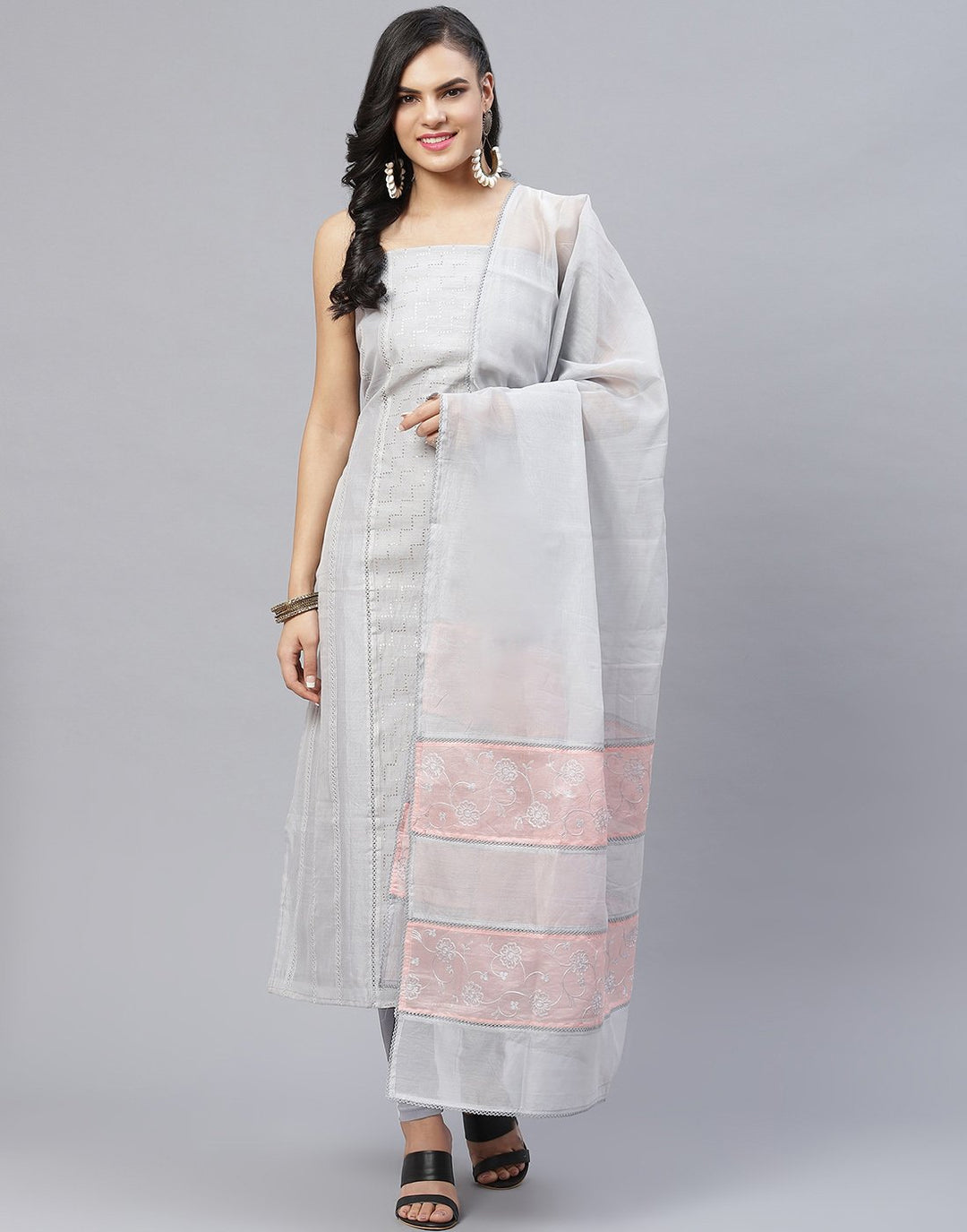 Chanderi Embroidered Suit Piece