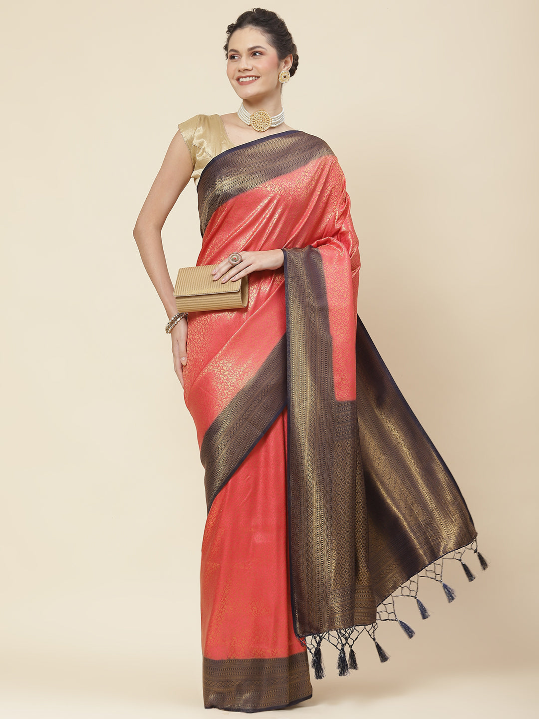 Zari Jaal Woven Handloom Saree