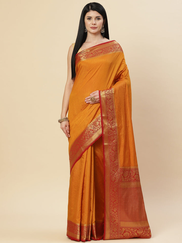 Plain Zari Border Handloom Woven Saree