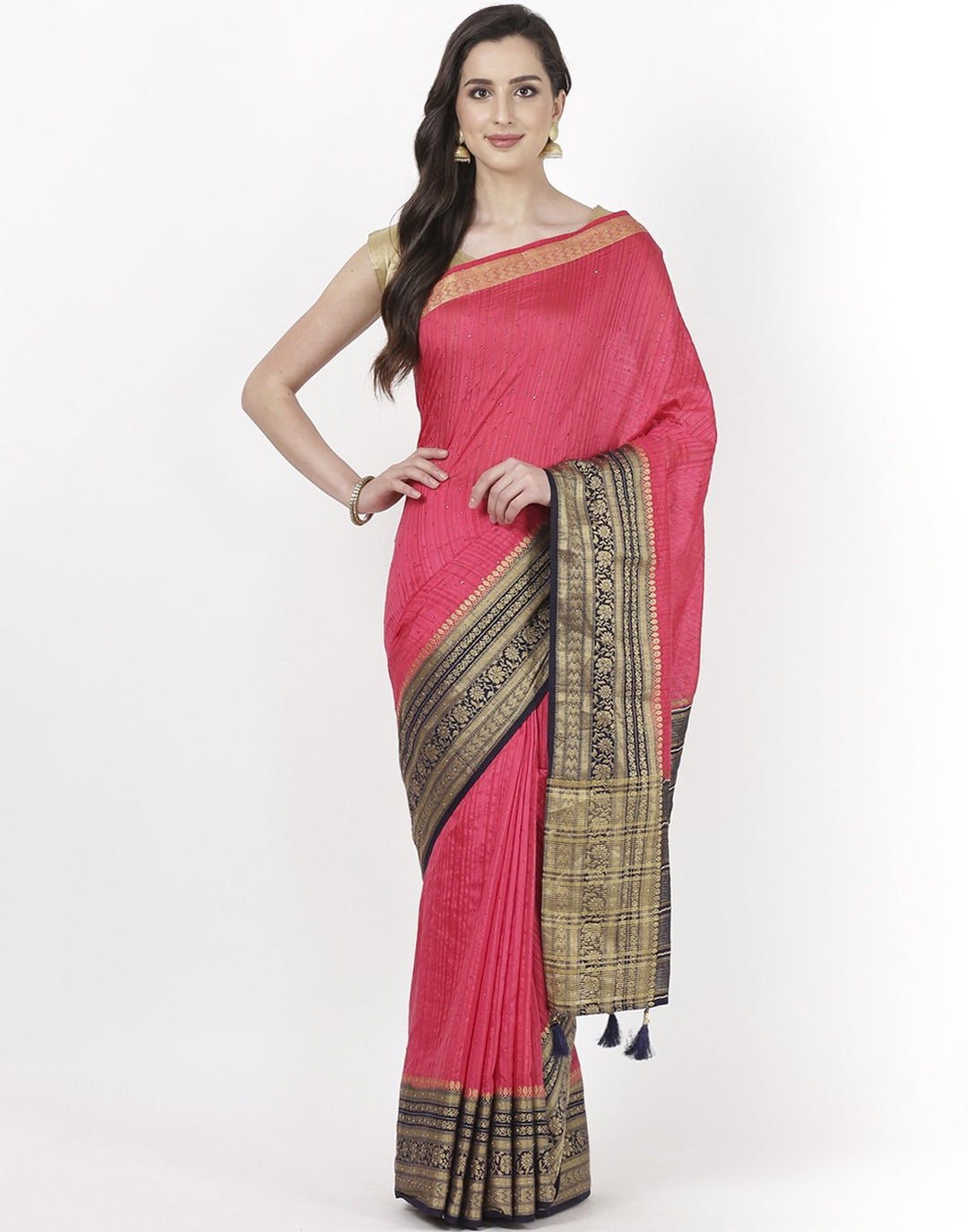 Pink Art Handloom Saree