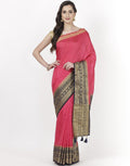 Pink Art Handloom Saree