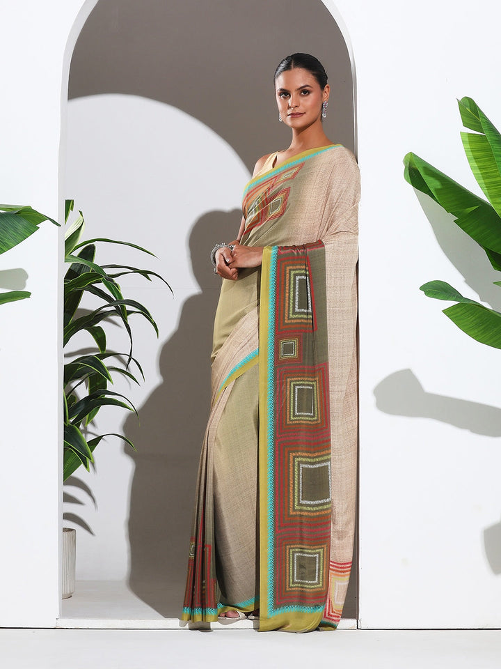 Digital Printed Crepe Saree