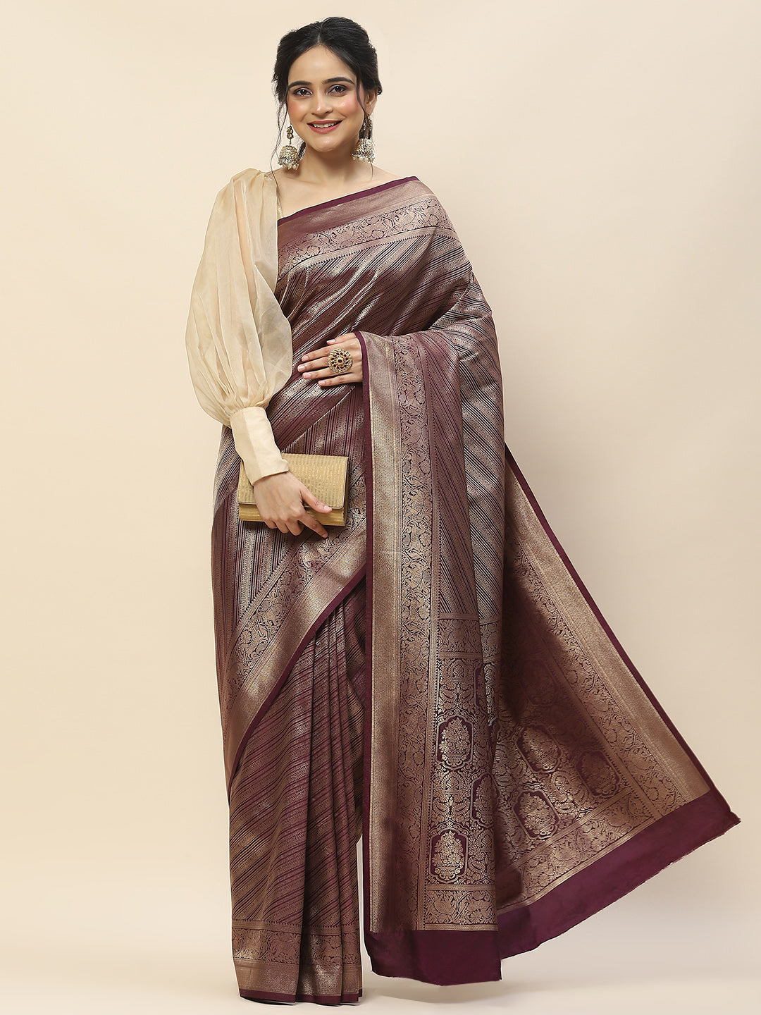 Zari Jaal Woven Handloom Saree