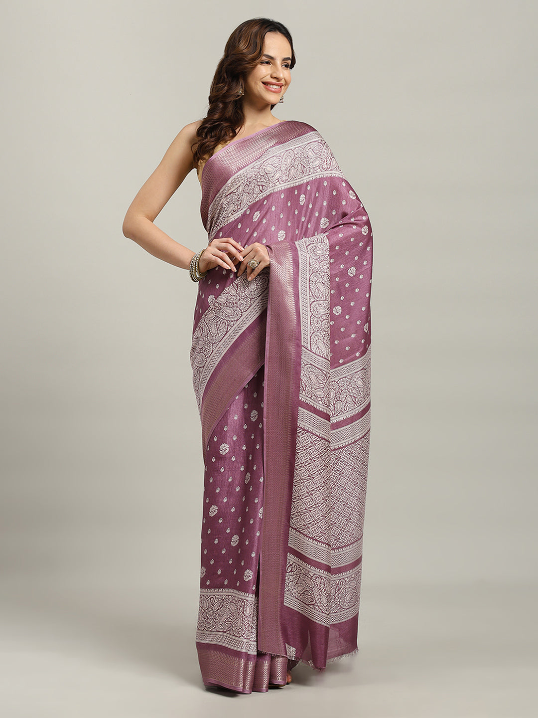 Printed Booti Dola Cotton Woven Saree