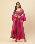 Zari Embroidered Art Crepe Salwar Kameez Stitched Suit With Jacket