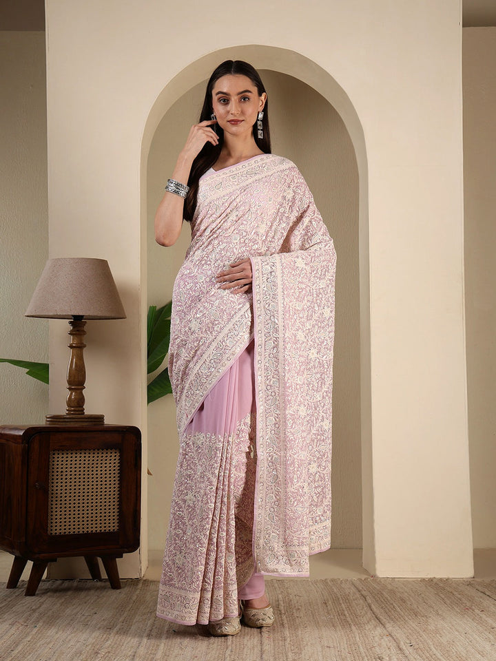 Embroidered Georgette Saree