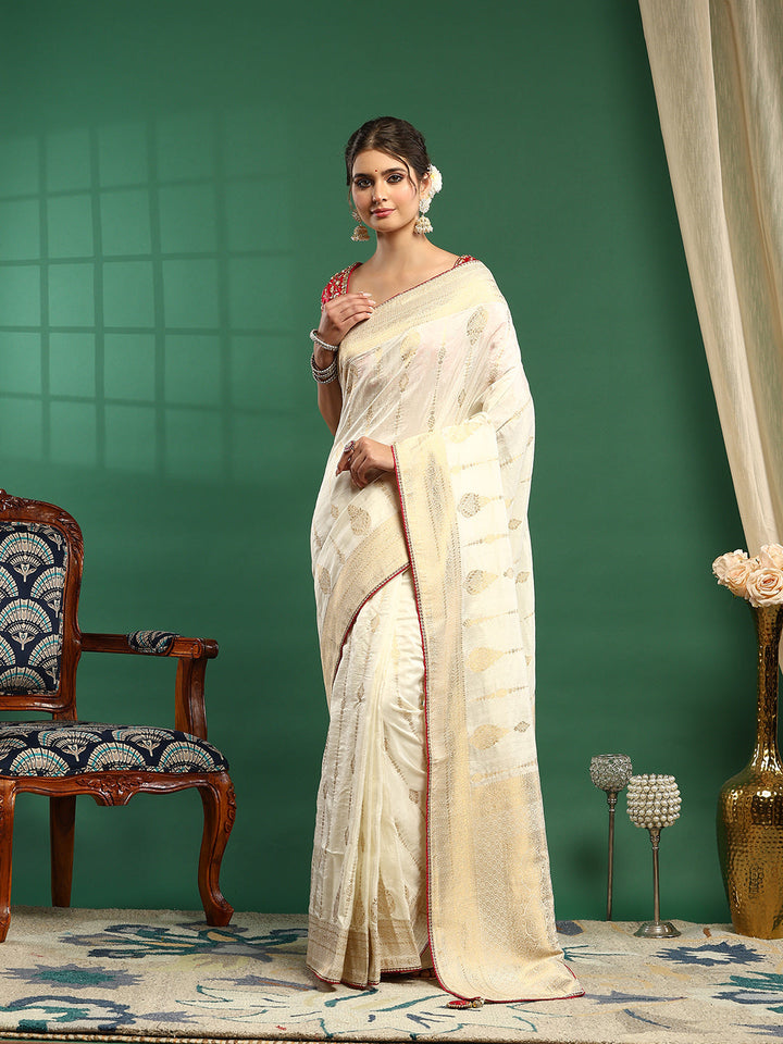 Embroidered Dola Silk Saree