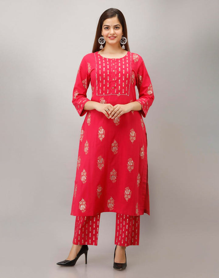 Printed Cotton Kurti With Pant