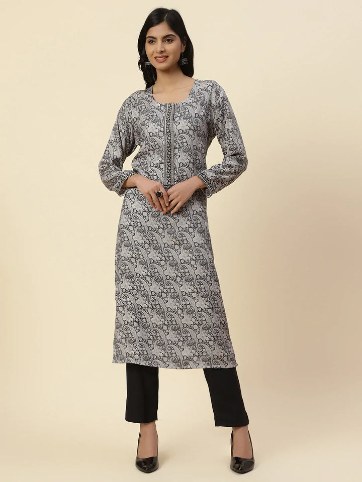 Printed Pashmina Kurta With Pants