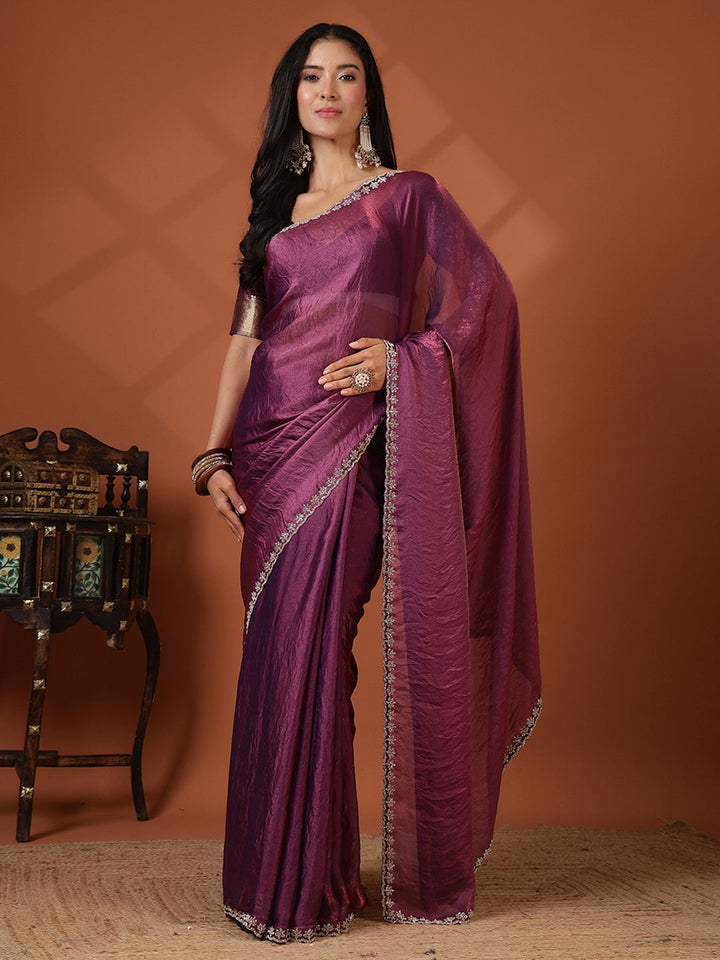 Embroidered Organza Saree