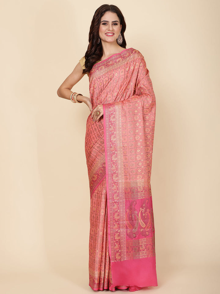 Zari Jaal Woven Tussar Saree