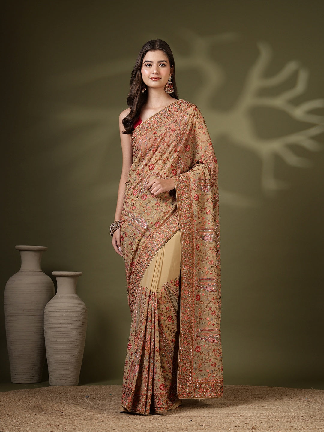 Embroidered Georgette Saree