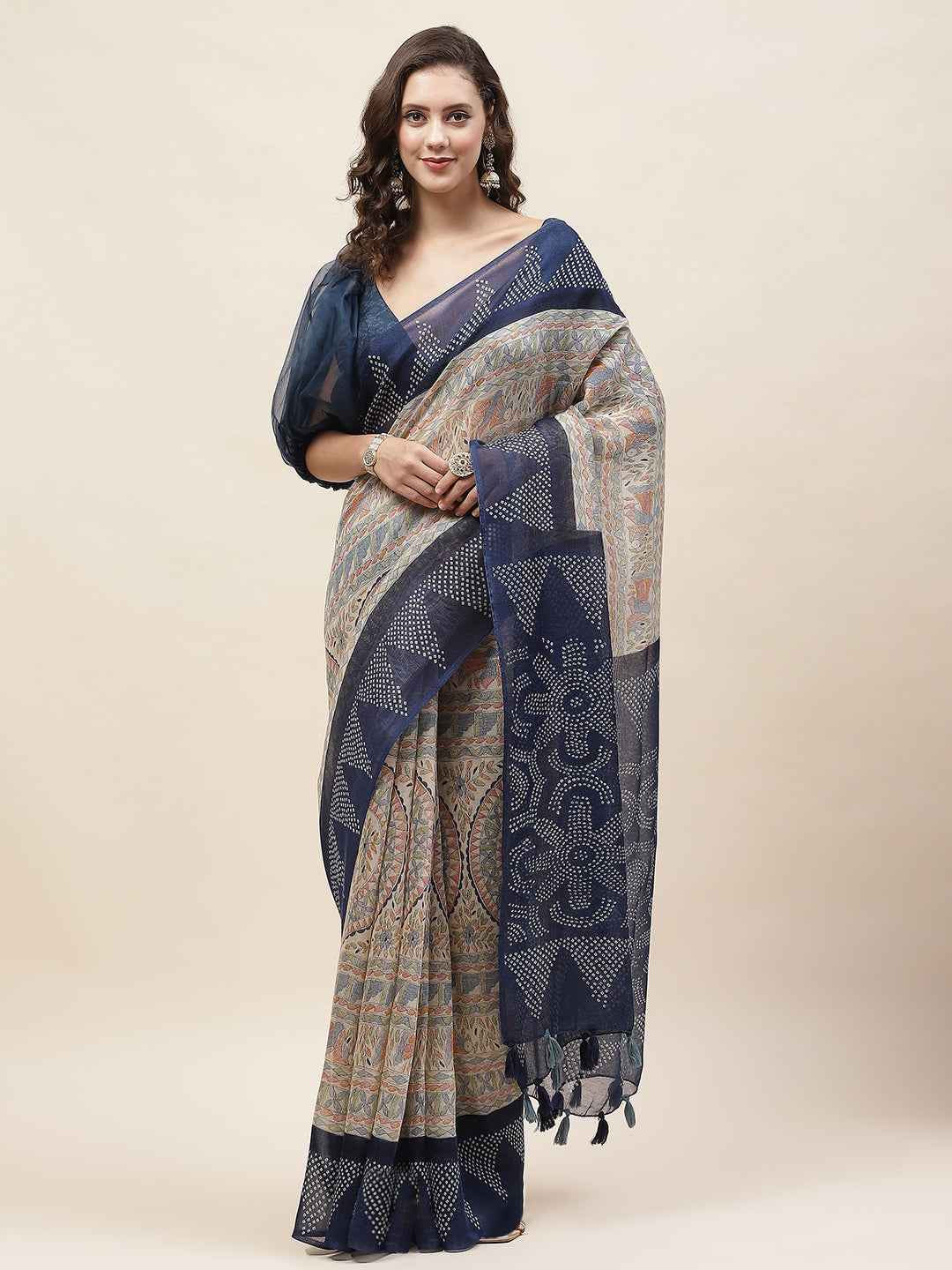 Madhubani Printed Cotton Saree