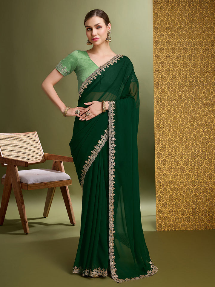 Georgette Embroidered Saree